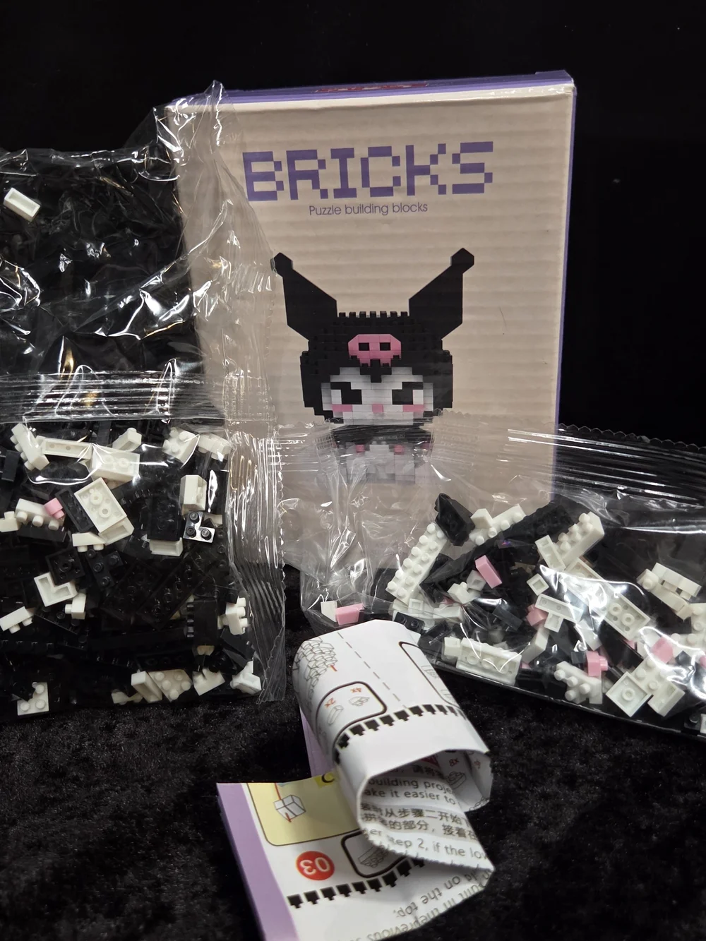 Hello Kitty Kuromi My Melody Sanrio Anime Figure Mini Building Blocks Toys Gift